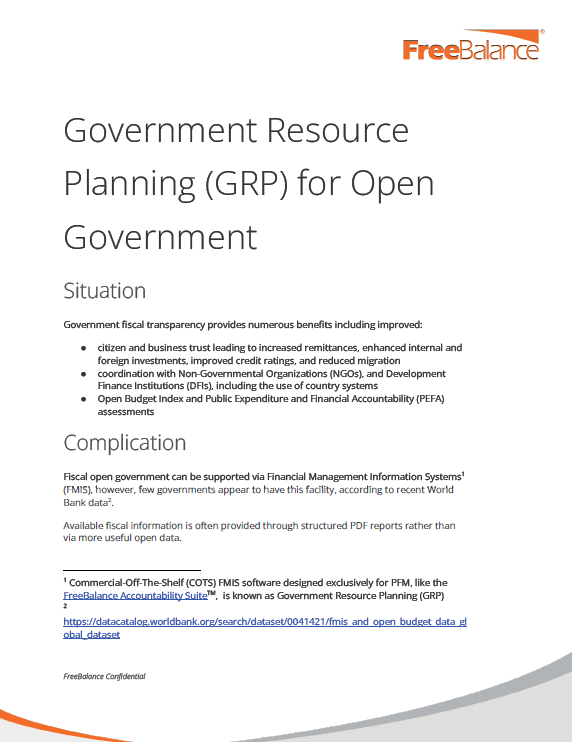 Government Resource Planning (GRP) for Open Government